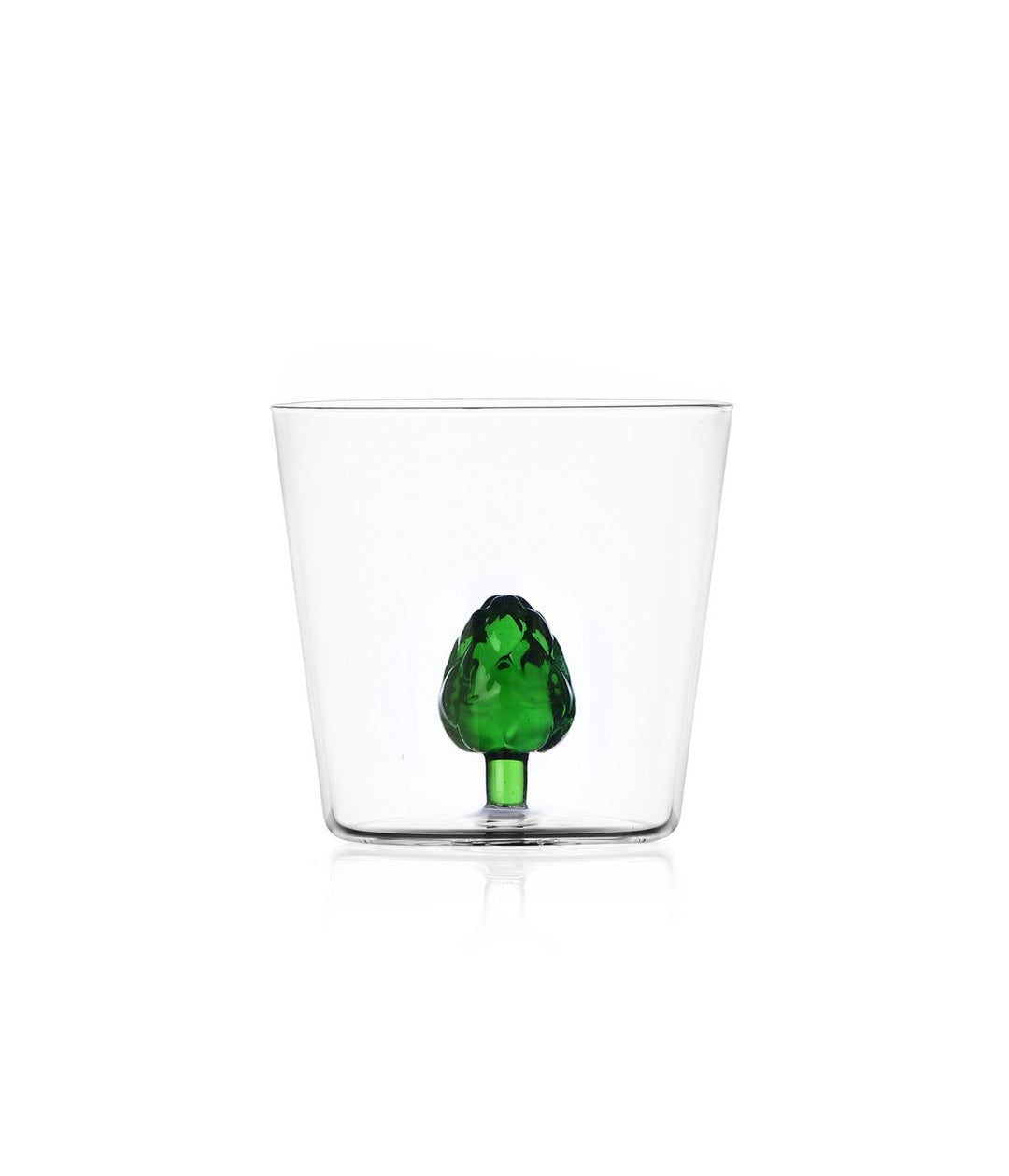 Bicchiere Vegetables di Ichendorf con motivo di carciofo verde, realizzato in vetro borosilicato.