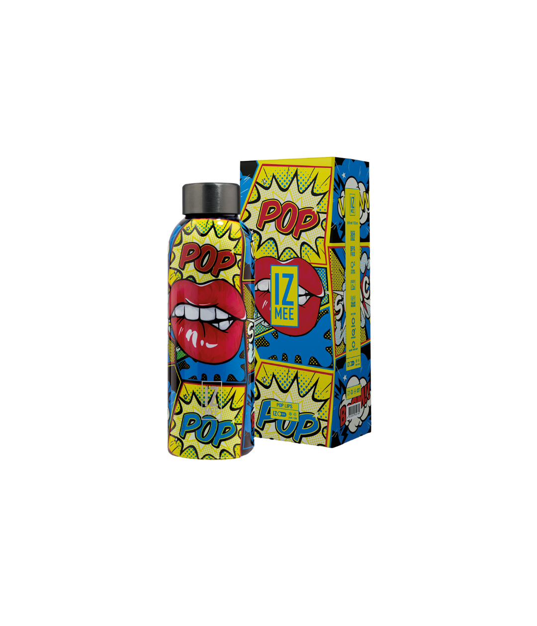 Borraccia termica Shock Graphic Izmee da 510 ml, design pop art, con confezione